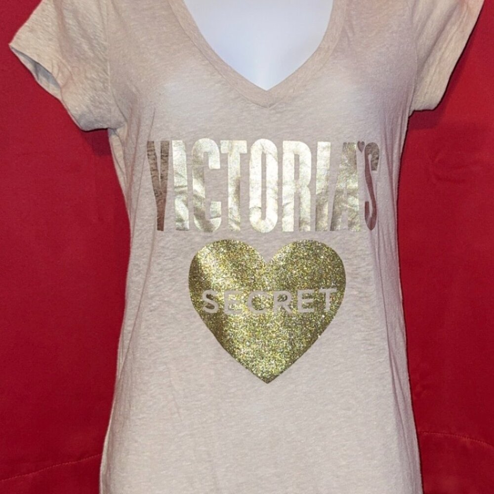 Victoria's Secret Tan colored Low Cut V neck T shirt